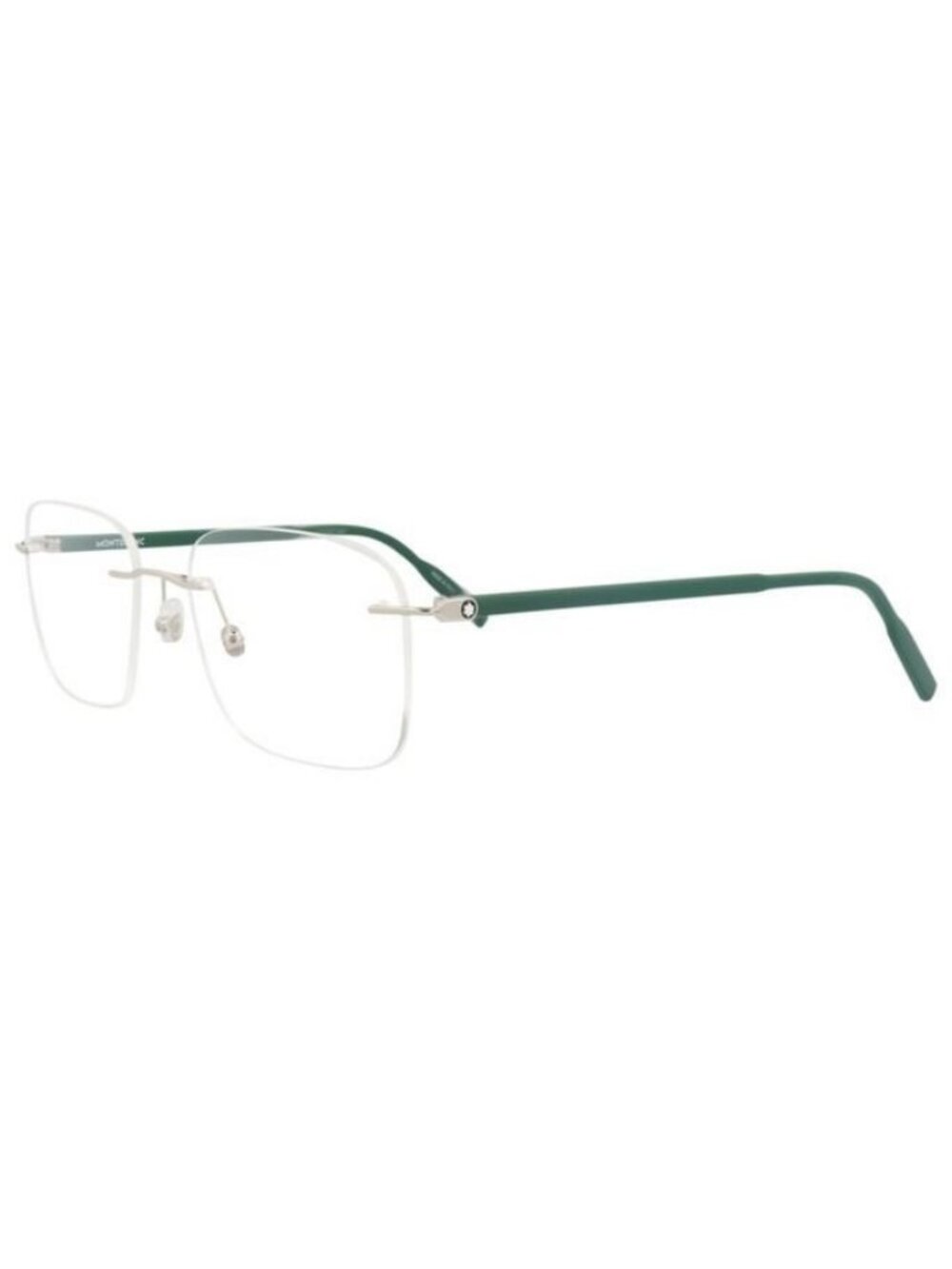 New Montblanc Mens Square/Rectangle Silver Green Transparent Fashion Designer Ey